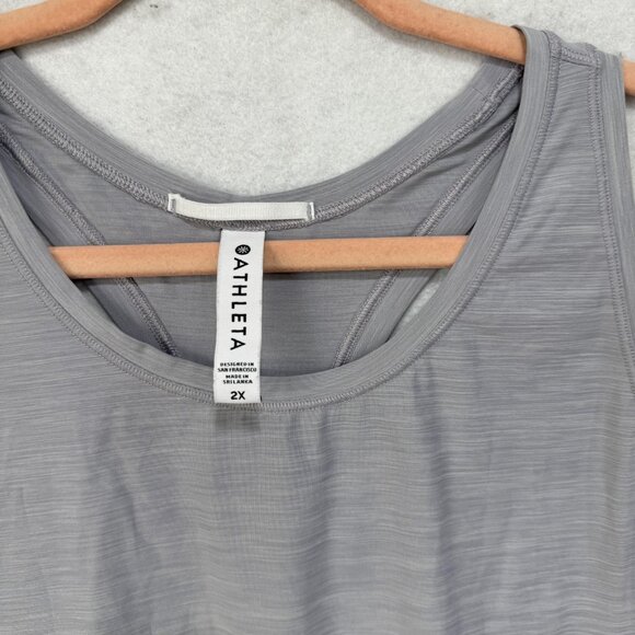 Athleta Tank Top Womens 2X Gray Racerback Athletic Workout Lightweight Stretch - Picture 2 of 8